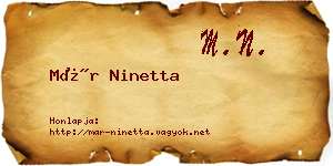 Már Ninetta névjegykártya